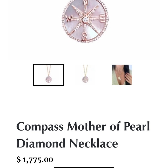 custom made Jewelry - New! 14k and diamond compass pendant